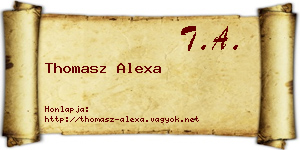 Thomasz Alexa névjegykártya